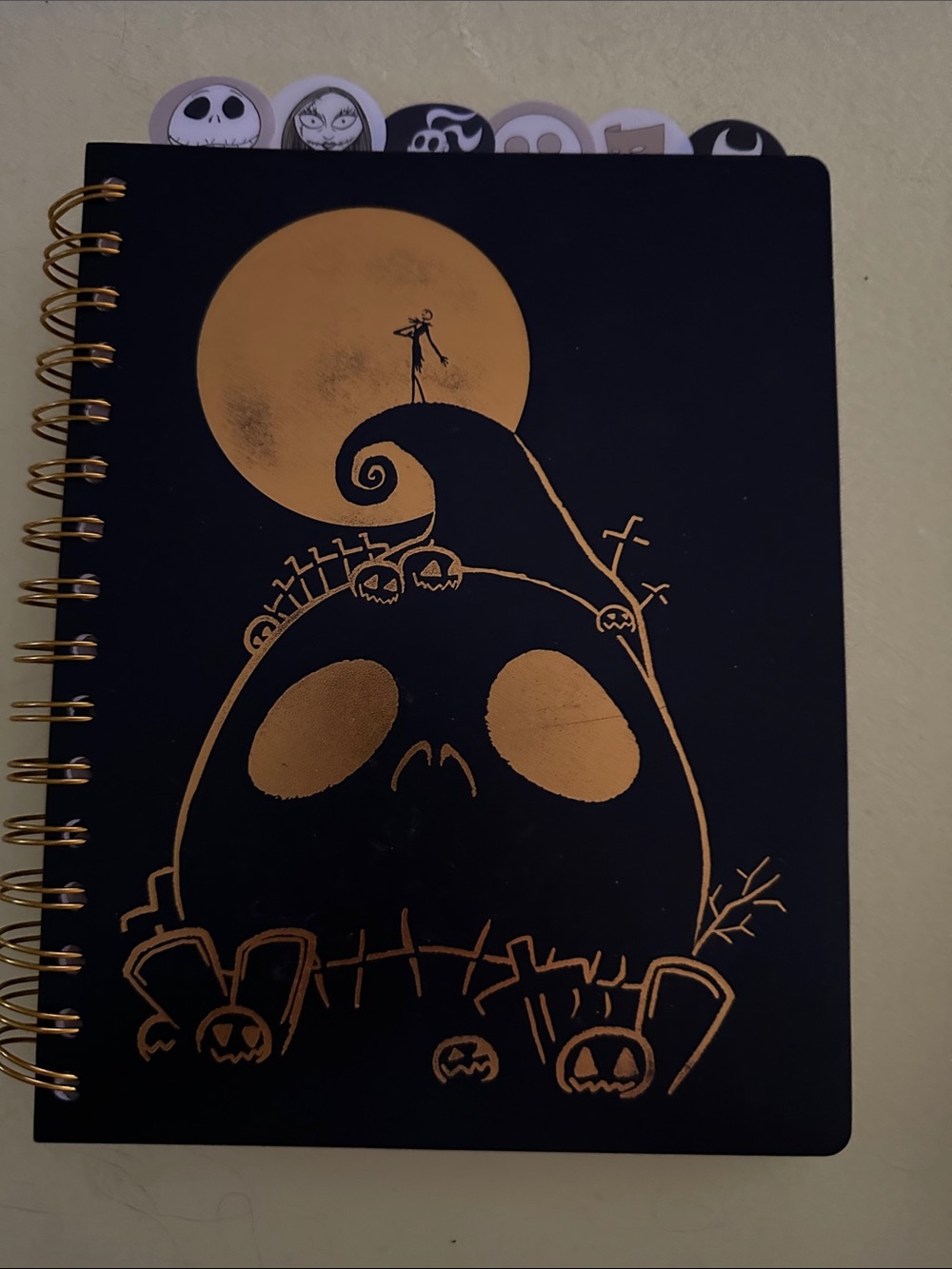 Disney Black & Gold Jack Skellington Spiral Notebook